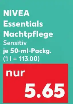 Kaufland NIVEA Essentials Nachtpflege Angebot