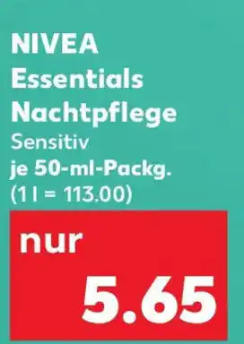Kaufland NIVEA Essentials Nachtpflege Angebot