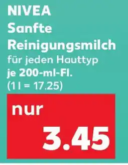 Kaufland NIVEA Sanfte Reinigungsmilch Angebot