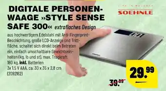 Leitermann Baumarkt Soehnle Digitale Personenwaage Style Sense Safe 300 Angebot