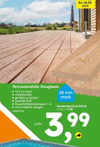 Globus Baumarkt Terrassendiele Douglasie Angebot
