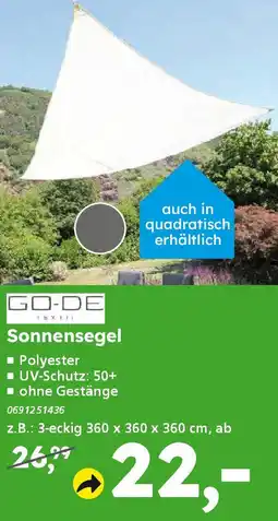 Globus Baumarkt GO-DE Sonnensegel Angebot
