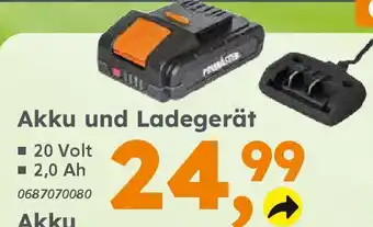 Globus Baumarkt PRIMASTER Akku und Ladegerät Angebot