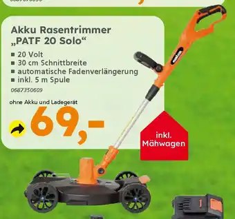 Globus Baumarkt PRIMASTER Akku Rasentrimmer ,PATF 20 Solo" Angebot