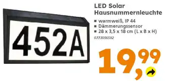 Globus Baumarkt LED Solar Hausnummernleuchte Angebot