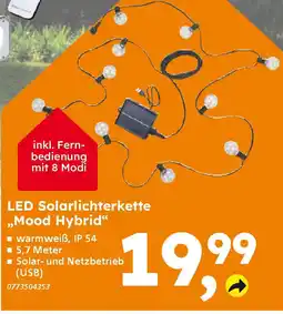 Globus Baumarkt LED Solarlichterkette „Mood Hybrid“ Angebot