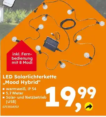 Globus Baumarkt LED Solarlichterkette „Mood Hybrid“ Angebot