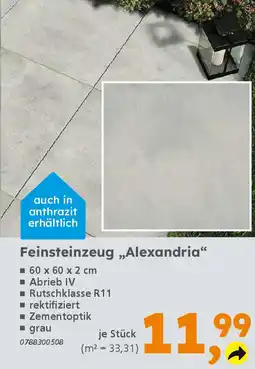 Globus Baumarkt Feinsteinzeug „,Alexandria" Angebot