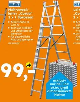 Globus Baumarkt KRAUSE Mehrzweck- leiter „,Corda❝ 3 x 7 Sprossen Angebot