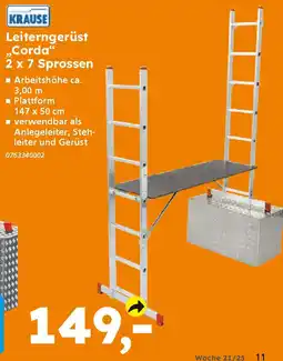 Globus Baumarkt KRAUSE Leiterngerüst „Corda❝ 2 x 7 Sprossen Angebot