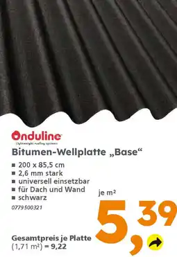 Globus Baumarkt Onduline Bitumen-Wellplatte „,,Base" Angebot