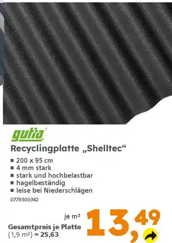 Globus Baumarkt gutta Recyclingplatte ,,Shelltec❝ Angebot