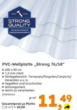 Globus Baumarkt STRONG QUALITY PVC-Wellplatte „Strong 76/18" Angebot