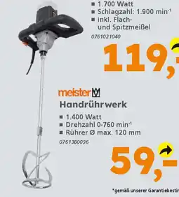 Globus Baumarkt meister Handrührwerk Angebot