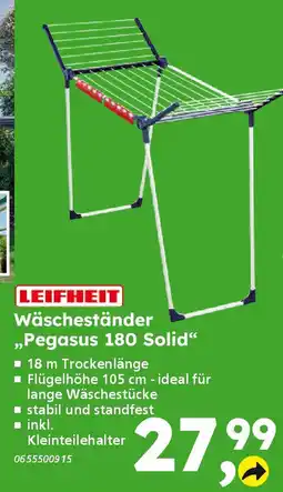 Globus Baumarkt LEIFHEIT Wäscheständer „Pegasus 180 Solid" Angebot