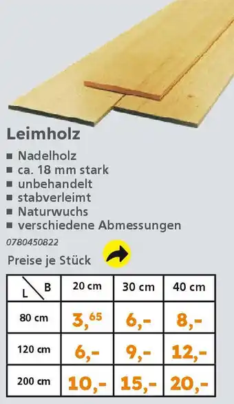 Globus Baumarkt Leimholz Angebot