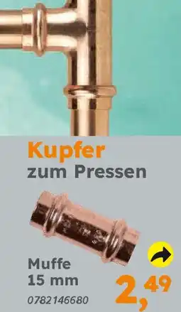 Globus Baumarkt Kupfer zum Pressen Muffe 15 mm Angebot
