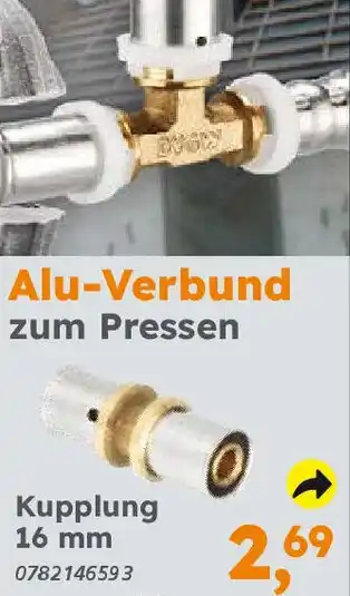Globus Baumarkt Alu-Verbund zum Pressen Kupplung 16 mm Angebot