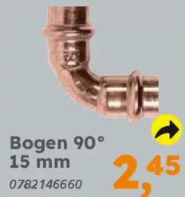 Globus Baumarkt Kupfer zum Pressen Bogen 90° 15 mm Angebot