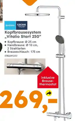 Globus Baumarkt QUICKFIX GROHE Kopfbrausesystem ,Vitalio Start 250" Angebot