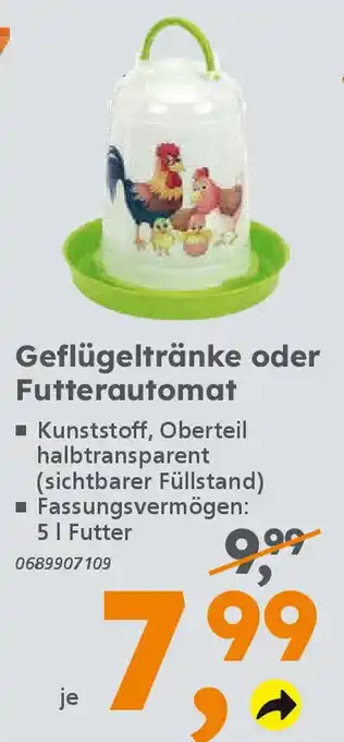 Globus Baumarkt Geflügeltränke oder Futterautomat Angebot