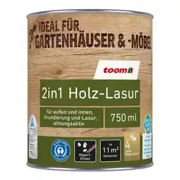 toom Baumarkt toom 2in1 Holzlasur teakfarben 750 ml Angebot