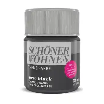 toom Baumarkt Schöner Wohnen Farbe Trendfarbe 'New Black' schwarz matt 50 ml Angebot