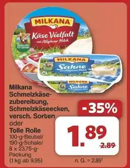 Famila Nord Ost MILKANA Schmelzkäsezubereitung Angebot