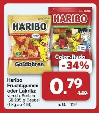 Famila Nord Ost Haribo Fruchtgummi oder Lakritz Angebot