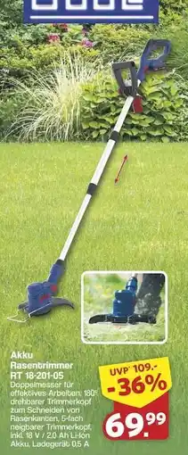 Famila Nord Ost Akku Rasentrimmer RT 18-201-05 Angebot