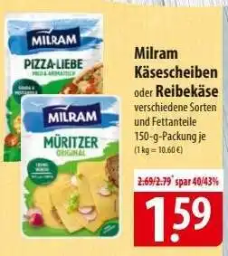 Famila Nord Ost Milram Käsescheiben oder Reibekäse Angebot