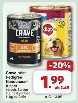 Famila Nord Ost Crave oder Pedigree Hundenassfutter Angebot