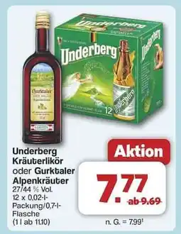 Famila Nord Ost Underberg Kräuterlikör oder Gurktaler Alpenkräuter Angebot