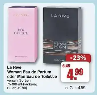 Famila Nord Ost La Rive Woman Eau de Parfum oder Man Eau de Toilette Angebot