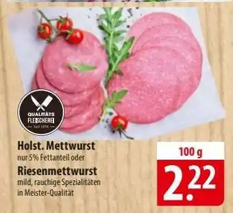 Famila Nord Ost Holst. Mettwurst oder Riesenmettwurst Angebot