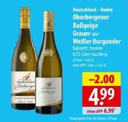 Famila Nord Ost Oberbergener Baßgeige Grauer oder Weißer Burgunder Angebot