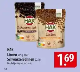 Famila Nord Ost HAK Linsen oder Schwarze Bohnen Angebot