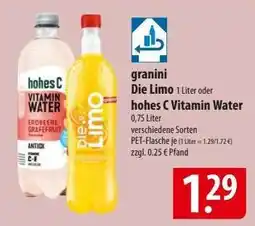 Famila Nord Ost granini Die Limo oder hohes C Vitamin Water Angebot