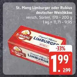 Edeka St. Mang Limburger oder Rubius deutscher Weichkäse Angebot