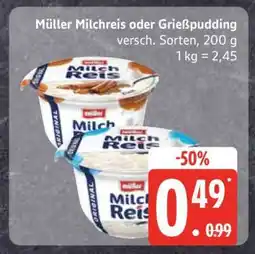 Edeka MÜLLER Milchreis oder Grießpudding Angebot