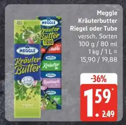 Edeka Meggle Kräuterbutter Riegel oder Tube Angebot
