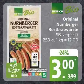 Edeka EDEKA Bio Original Nürnberger Rostbratwürste Angebot