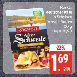 Edeka Rücker, deutscher Käse Angebot