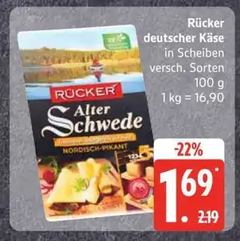 Edeka Rücker, deutscher Käse Angebot