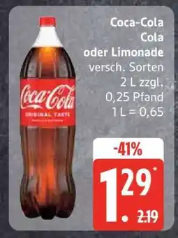 Edeka Coca-Cola Cola oder Limonade Angebot