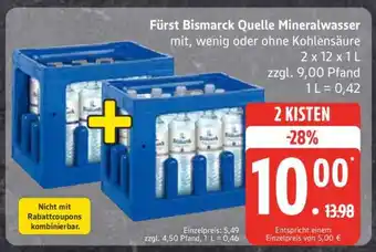Edeka Fürst Bismarck Quelle Mineralwasser Angebot