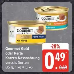 Edeka Gourmet Gold oder Perle Katzen Nassnahrung Angebot