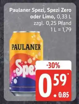 Edeka Paulaner Spezi Spezi Zero oder Limo Angebot