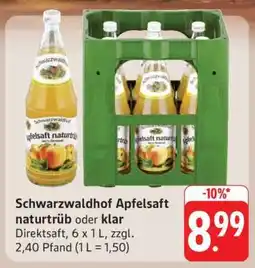 Edeka Schwarzwaldhof Apfelsaft naturtrüb oder klar Angebot