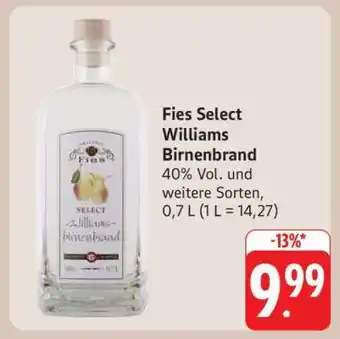 Edeka Fies Select Williams Birnenbrand Angebot